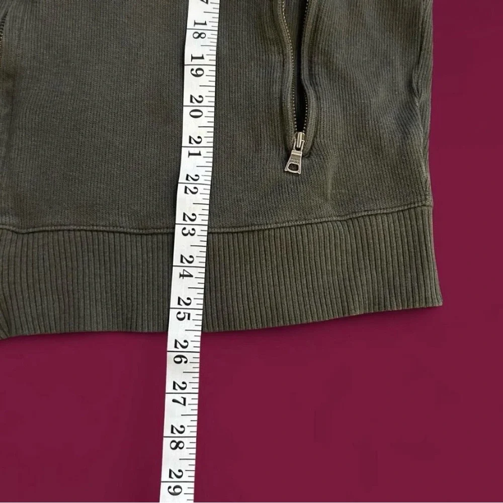 Banana Republic Olive Green Mens Lightweight Zip-Front Track Jacket with Stripe